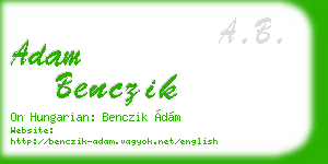 adam benczik business card