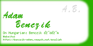 adam benczik business card